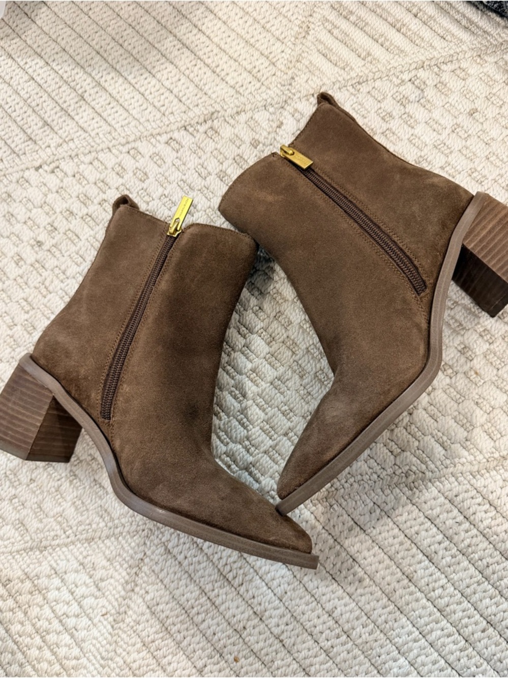 Vince Camuto Lorelei Suede Bootie in Toasted Taupe - Picture 6 of 8